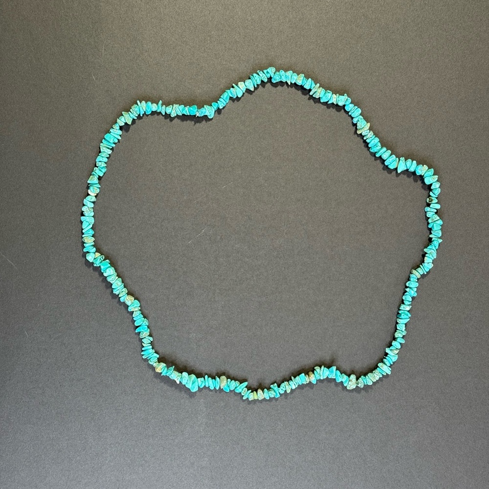 💎 Native American Single Strand Carico Lake Turquoise Necklace 💎 - Picture 5 of 6